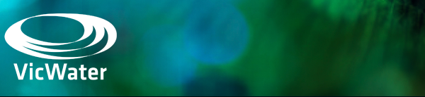 VicWater banner blurred blue and gree
